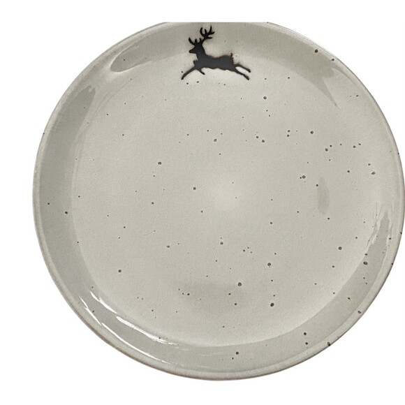 Pottery Barn Set of 4 Rustic Reindeer Salad Plates 9 1/4" - Picture 10 of 14